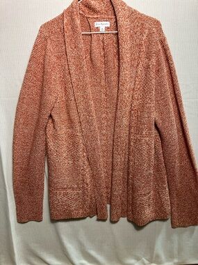 Kim Rogers Rust Marled Open Cardigan with Pockets